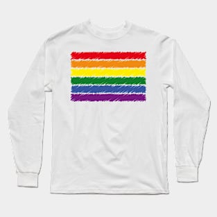 Rainbow Flag (Scribble / 6er) Long Sleeve T-Shirt